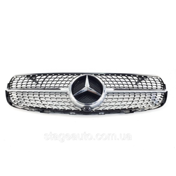 Решетка радиатора на Mercedes GLC / GLC Coupe X253 / C253 Diamond ( Серая с элементами хрома )