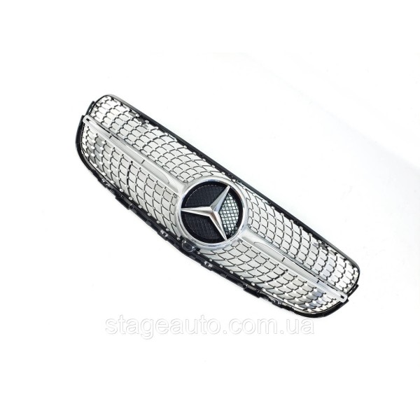 Решетка радиатора на Mercedes GLC / GLC Coupe X253 / C253 Diamond ( Серая с элементами хрома )