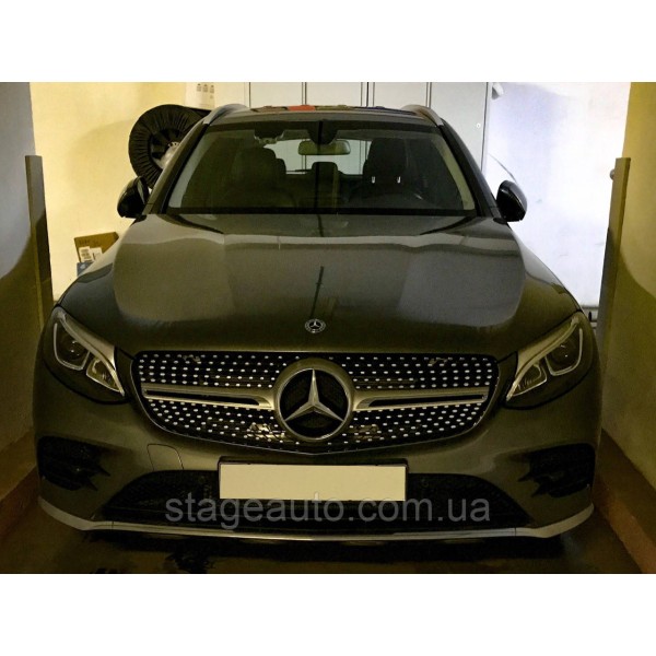 Решетка радиатора на Mercedes GLC / GLC Coupe X253 / C253 Diamond ( Серая с элементами хрома )