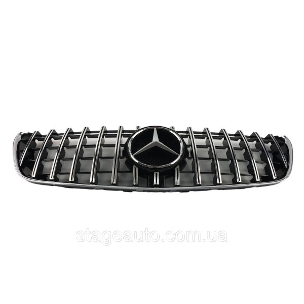 Решетка радиатора на Mercedes V-Class W447 2014-2019 года Chrome Black ( GT Panamericana ) без камеры