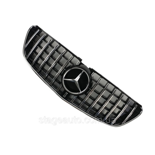 Решетка радиатора на Mercedes V-Class W447 2014-2019 года Chrome Black ( GT Panamericana ) без камеры