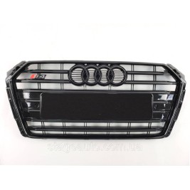 Решетка радиатора Audi A4 2015-2019год Черная (в стиле S-Line)