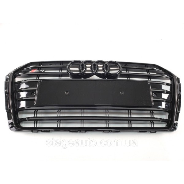Решетка радиатора Audi A4 2015-2019год Черная (в стиле S-Line)