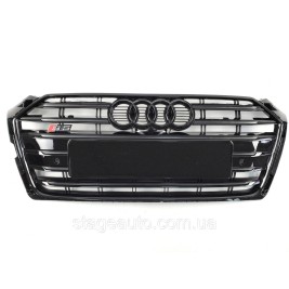 Решетка радиатора Audi A5 2016-2020год Черная (в стиле S-Line)