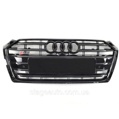 Решітка радіатора Audi A5 2016-2020 рік Чорна (в стилі S-Line)