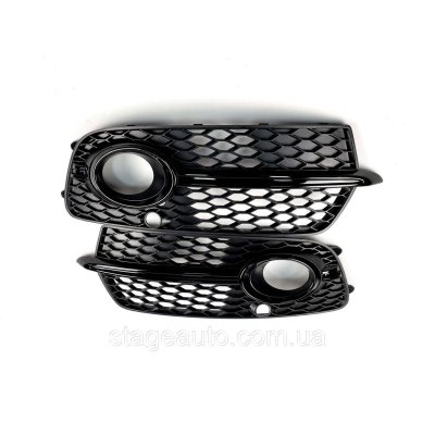 Решітки переднього бампера Audi SQ5 2013-2017 рік Чорні (S-Line)