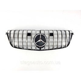 Решетка радиатора на Mercedes GL-Class X166 2012-2015 год GT Panamericana ( Черная с вертикальными хром полоск