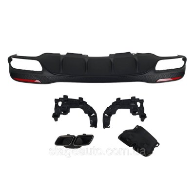 Дифузор з насадками на Mercedes GLE-Class W166 2015-2018 (в стилі GLE63 AMG)