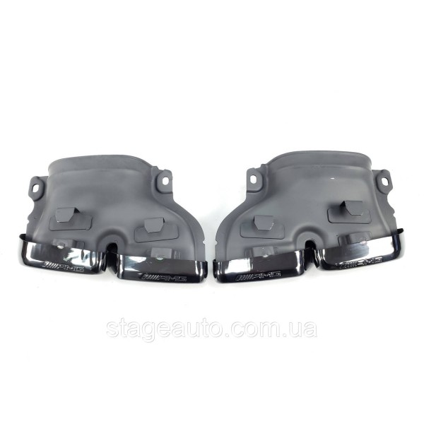 Diffuser with nozzles for Mercedes C-Class W205 2014-2018 ( in the style of C63 AMG black )
