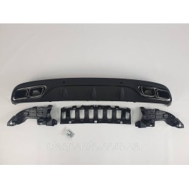Diffuser with nozzles for Mercedes C-Class Coupe W205 2014-2018 AMG style ( Black )