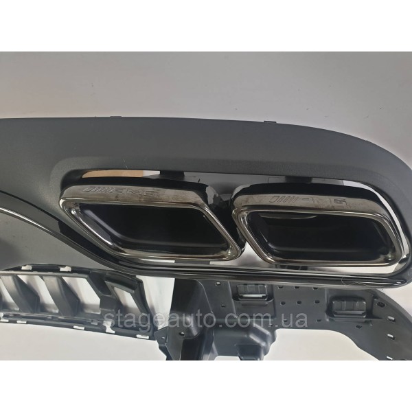 Diffuser with nozzles for Mercedes C-Class Coupe W205 2014-2018 AMG style ( Black )