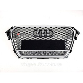 Решетка радиатора Audi A4 2011-2015год Черная с серым QUATTRO (в стиле RS)