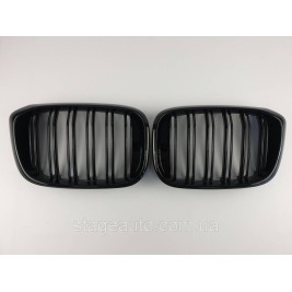 Ноздри на BMW X4 G02 2018-2021 год Черные Глянцевые ( Двойные M-Look )