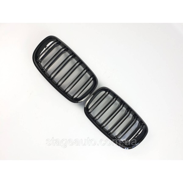 Ноздри на BMW X6 E71 2008-2014 год Черные Глянцевые ( Двойные M-Look )