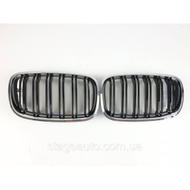 Ноздри на BMW X6 E71 2008-2014 год Черные Глянцевые Хром Рамка ( Двойные M-Look )
