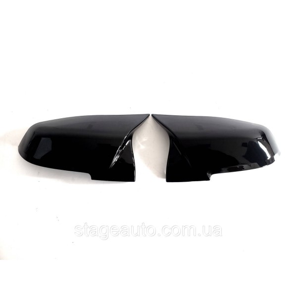 Накладки на зеркала M-Look на BMW 1 / M2 / 3 / 4 ( Черные глянцевые )
