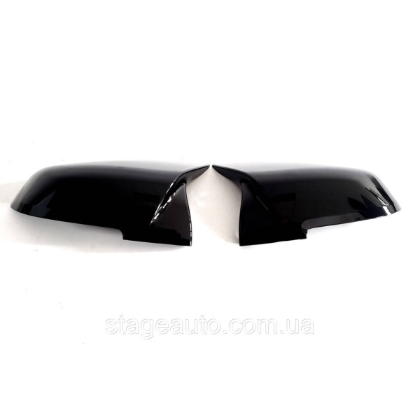 Накладки на зеркала M-Look на BMW 1 / M2 / 3 / 4 ( Черные глянцевые )