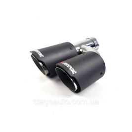 Двойная карбоновая насадка на выхлоп H Akrapovich ( матовая 54mm - 2 x 76mm R WH-0313(76) (R) )