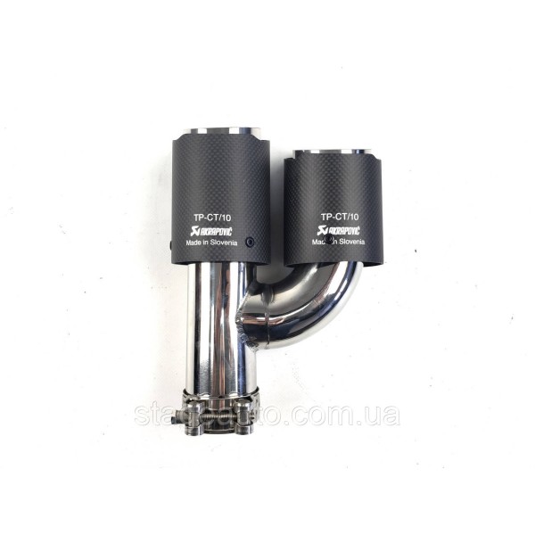 Двойная карбоновая насадка на выхлоп H Akrapovich ( матовая 54mm - 2 x 76mm R WH-0313(76) (R) )