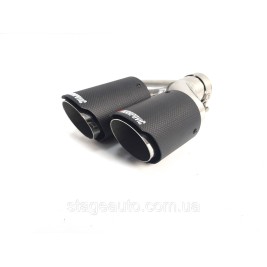 Двойная карбоновая насадка на выхлоп Y Akrapovich ( матовая 54mm - 2 x 76mm R WH-0310(76) (R) )