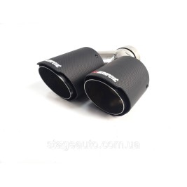 Двойная карбоновая насадка на выхлоп Y Akrapovich ( матовая 63mm - 2 x 89mm R WH-0310(89) (R) )
