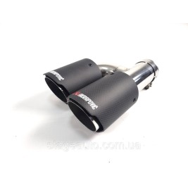 Двойная карбоновая насадка на выхлоп H Akrapovich ( матовая 54mm - 2 x 76mm L WH-0313(76) (L) )