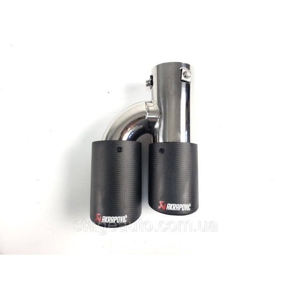 Двойная карбоновая насадка на выхлоп H Akrapovich V2 ( матовая 54mm - 2 x 76mm R WH-0314(76) (R) )