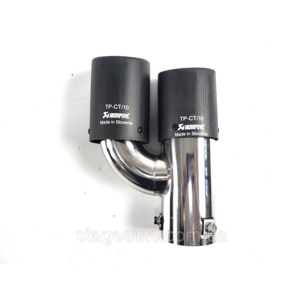 Двойная карбоновая насадка на выхлоп H Akrapovich V2 ( матовая 54mm - 2 x 76mm R WH-0314(76) (R) )