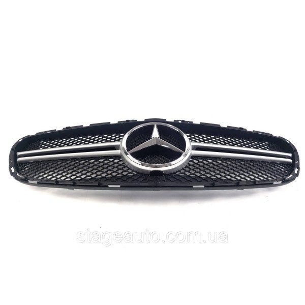 Решетка радиатора на Mercedes E-Class W212 2013-2016 год AMG стиль ( Серая матовая )