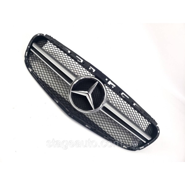 Решетка радиатора на Mercedes E-Class W212 2013-2016 год AMG стиль ( Серая матовая )