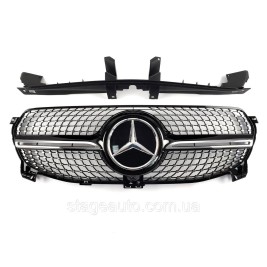 Решетка радиатора на Mercedes GLE-Class W167 2019-2022 год Diamond ( Черная с хром вставками )