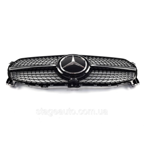 Решетка радиатора на Mercedes GLE-Class W167 2019-2022 год Diamond ( Черная с хром вставками )