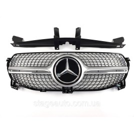 Решетка радиатора на Mercedes GLE-Class W167 2019-2022 год Diamond ( Серая с хром вставками )
