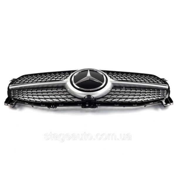 Решетка радиатора на Mercedes GLE-Class W167 2019-2022 год Diamond ( Серая с хром вставками )