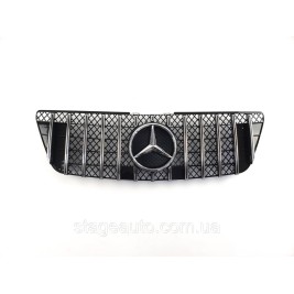 Решетка радиатора на Mercedes ML-Class W164 2008-2011 год GT Panamericana ( Черная с вертикальными хром полоск