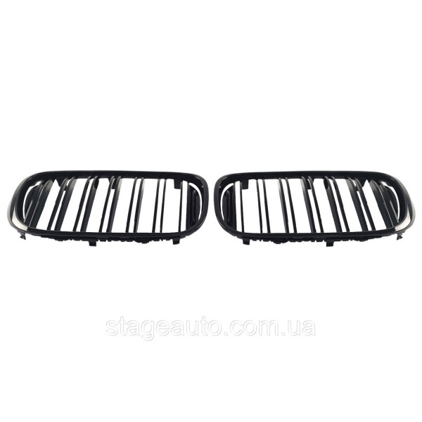 Ноздри на BMW 7 Series G11 / G12 2015-2019 год Черные Глянцевые ( Двойные M-Look )