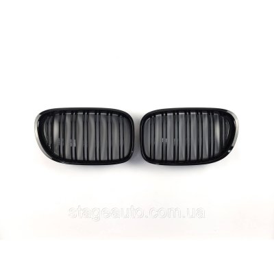Ноздрі на BMW 7 Series F01 / F2 2008-2015 рік Чорні Глянцеві ( Подвійні M-Look )