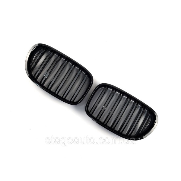 Ноздри на BMW 7 Series F01 / F02 2008-2015 год Черные Глянцевые ( Двойные M-Look )