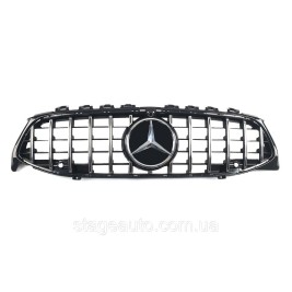 Решетка радиатора на Mercedes CLA-Class C118 2019-2022 года GT Chrome Black ( под камеру )
