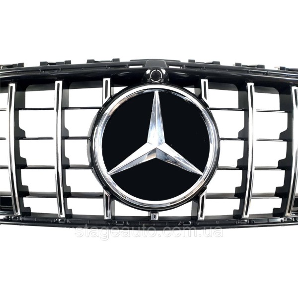 Решетка радиатора на Mercedes CLA-Class C118 2019-2022 года GT Chrome Black ( под камеру )