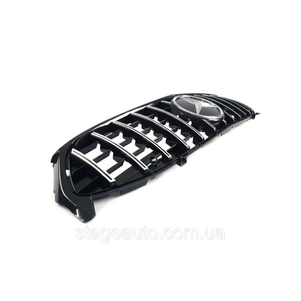 Решетка радиатора на Mercedes CLA-Class C118 2019-2022 года GT Chrome Black ( под камеру )