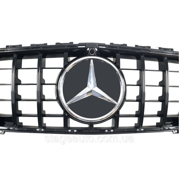 Решетка радиатора на Mercedes CLA-Class C118 2019-2022 года GT Full Black ( под камеру )