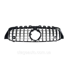 Решетка радиатора на Mercedes A-Class W177 2018-2022 год GT Chrome Black ( с местом под камеру )