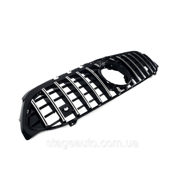 Решітка радіатора на Mercedes A-Class W177 2018-2022 рік GT Chrome Black (з місцем під камеру)