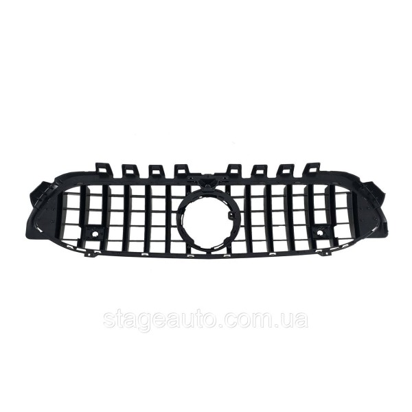 Решітка радіатора на Mercedes A-Class W177 2018-2022 рік GT Chrome Black (з місцем під камеру)