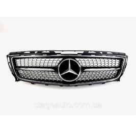 Решетка радиатора на Mercedes CLS-Class C218 2011-2014 год Diamond ( Черная с хром вставками )