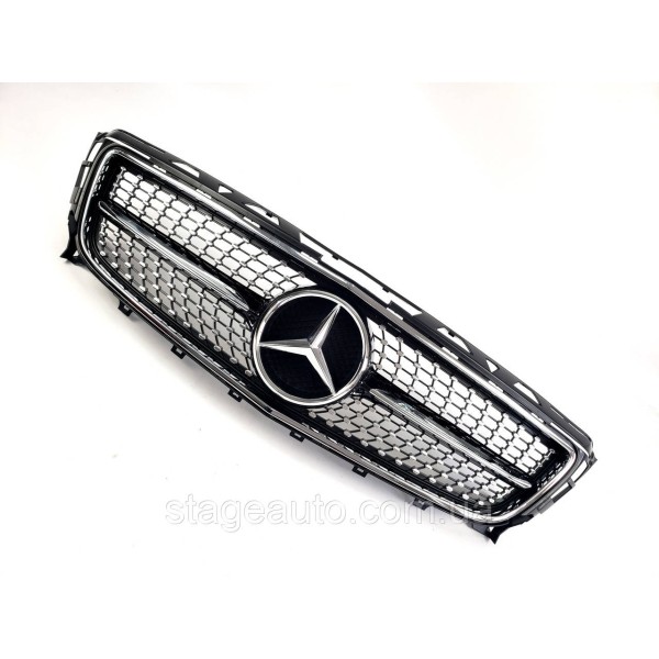 Решетка радиатора на Mercedes CLS-Class C218 2011-2014 год Diamond ( Черная с хром вставками )