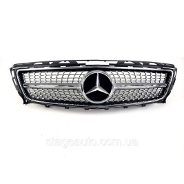 Решетка радиатора на Mercedes CLS-Class C218 2011-2014 год Diamond ( Серая с хром вставками )