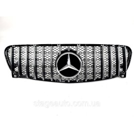 Решетка радиатора на Mercedes GLA-Class X156 2013-2017 год GT Panamericana ( Черная с хромом )