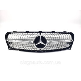 Решетка радиатора на Mercedes GLA-Class X156 2017-2019 год Diamond ( Серая с хром вставками )